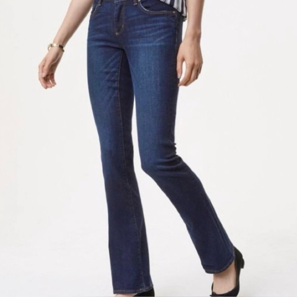 LOFT Outlet 6 Bootcut Jeans Mid Rise Women’s Stretch Dark Wash - Picture 12 of 12